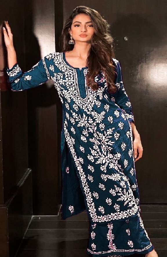 New Reyon beautiful Kurta and Plazzo Mc-1070 by Ready Wear